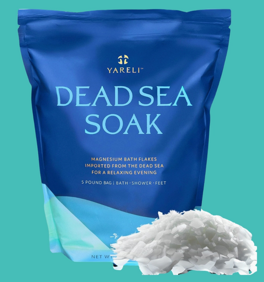 YARELI Unscented Dead Sea Magnesium Bath Soak –Gentle Muscle Relief