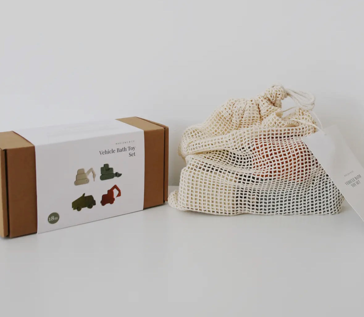 Marlowe & Co Baby Silicone Construction Bath Toy Set Mold Free Silicone Bath Set