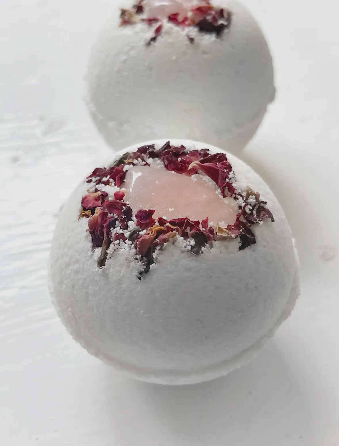 Rose Quarts & Rose Petal Bath Bombs 2pk