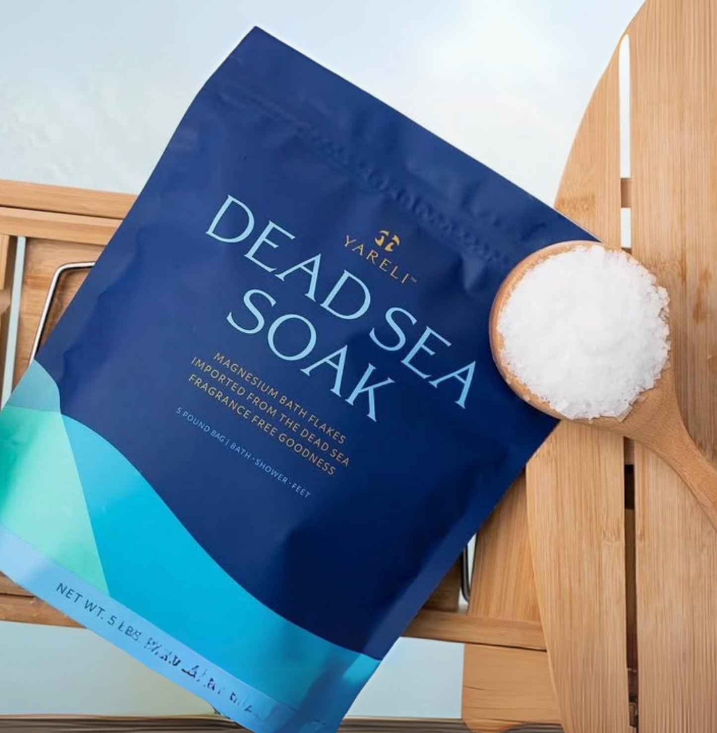 YARELI Unscented Dead Sea Magnesium Bath Soak –Gentle Muscle Relief