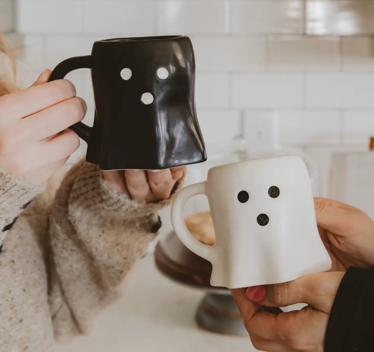 *New* Black/White Ghost Coffee Mug